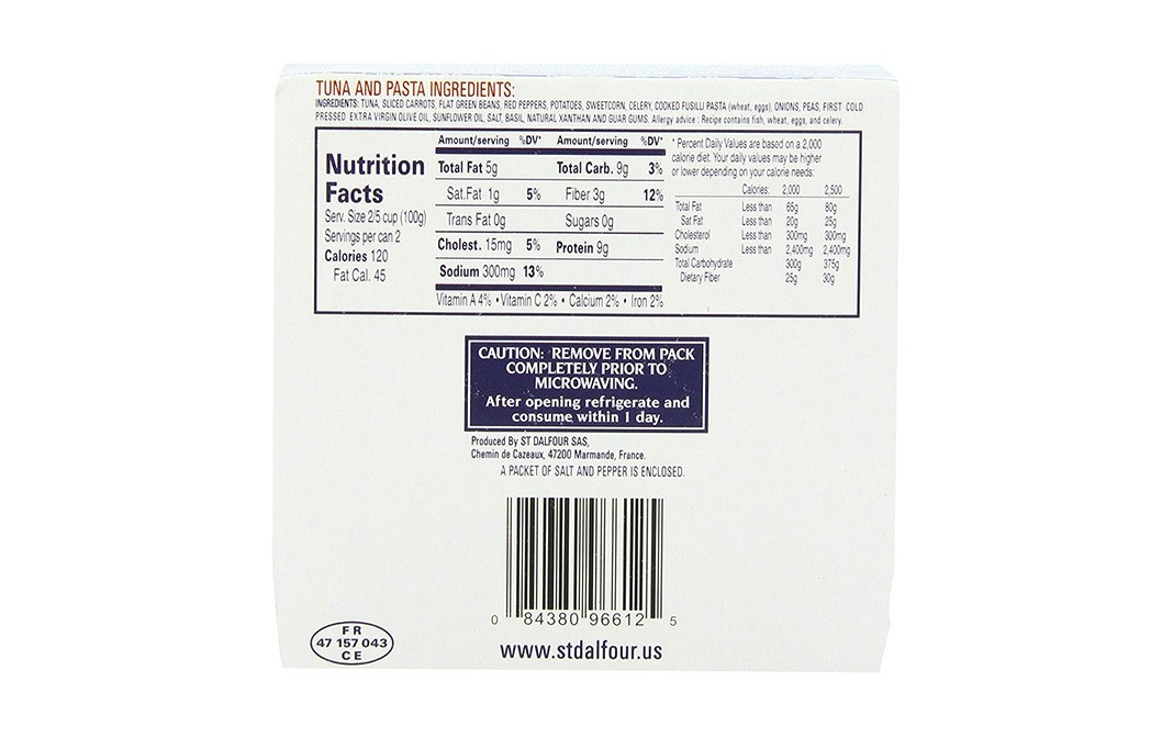 St. Dalfour Gourmet on the Go, Tuna & Pasta   Box  175 grams